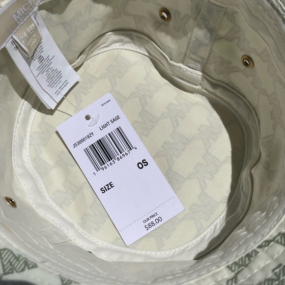 (new+tag) Michael Kors bucket hat MK monogram jade green cream one size fits all